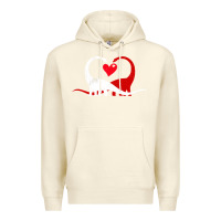 Sandshell funny hearts love dinosaur valentine s day gift boys girls Premium Hoodie - minhPixels