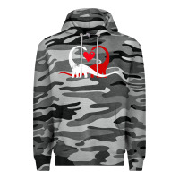 Slate Camo funny hearts love dinosaur valentine s day gift boys girls Premium Hoodie - minhPixels