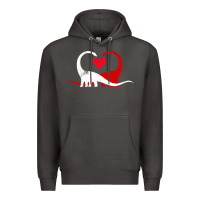 Smoke funny hearts love dinosaur valentine s day gift boys girls Premium Hoodie - minhPixels