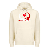 Tofu funny hearts love dinosaur valentine s day gift boys girls Premium Hoodie - minhPixels