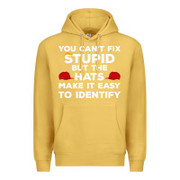 Antique Gold You Can'T Fix Stupid But The Hats Make It Easy To Identify Premium Hoodie - minhPixels