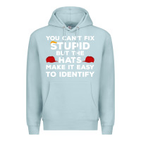 Blue Mist You Can'T Fix Stupid But The Hats Make It Easy To Identify Premium Hoodie - minhPixels