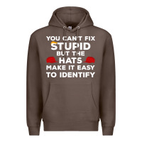 Coffee You Can'T Fix Stupid But The Hats Make It Easy To Identify Premium Hoodie - minhPixels