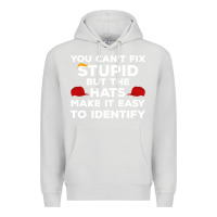 Dove Grey You Can'T Fix Stupid But The Hats Make It Easy To Identify Premium Hoodie - minhPixels