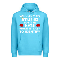 Ocean Blue You Can'T Fix Stupid But The Hats Make It Easy To Identify Premium Hoodie - minhPixels