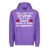 Purple You Can'T Fix Stupid But The Hats Make It Easy To Identify Premium Hoodie - minhPixels