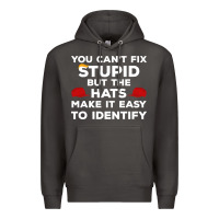 Smoke You Can'T Fix Stupid But The Hats Make It Easy To Identify Premium Hoodie - minhPixels
