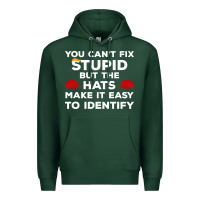 Sports Green You Can'T Fix Stupid But The Hats Make It Easy To Identify Premium Hoodie - minhPixels