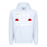 White You Can'T Fix Stupid But The Hats Make It Easy To Identify Premium Hoodie - minhPixels
