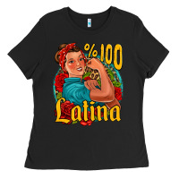 Black hundred percent latina strong woman Ladies Tee - Jasminsmagicworld
