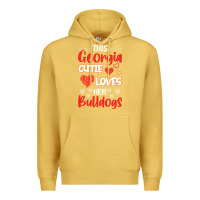 Antique Gold this georgia cutie loves her bulldogs fun football Premium Hoodie - minhPixels