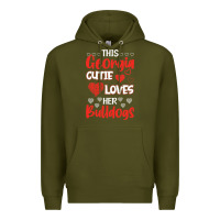 Army Green this georgia cutie loves her bulldogs fun football Premium Hoodie - minhPixels