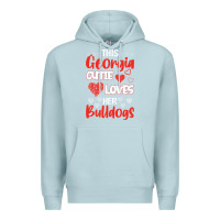 Blue Mist this georgia cutie loves her bulldogs fun football Premium Hoodie - minhPixels