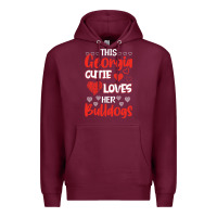 Burgundy this georgia cutie loves her bulldogs fun football Premium Hoodie - minhPixels