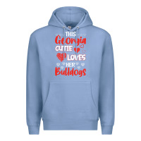 Colony Blue this georgia cutie loves her bulldogs fun football Premium Hoodie - minhPixels