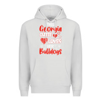Dove Grey this georgia cutie loves her bulldogs fun football Premium Hoodie - minhPixels