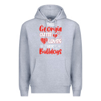 Heather Grey this georgia cutie loves her bulldogs fun football Premium Hoodie - minhPixels
