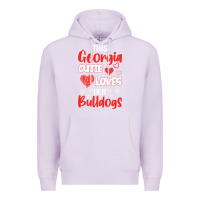 Lilac this georgia cutie loves her bulldogs fun football Premium Hoodie - minhPixels