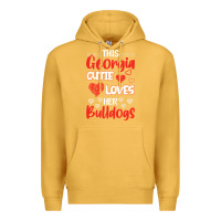 Mustard this georgia cutie loves her bulldogs fun football Premium Hoodie - minhPixels