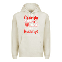Oatmeal Heather this georgia cutie loves her bulldogs fun football Premium Hoodie - minhPixels