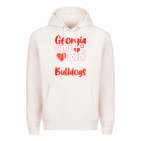 Pale Pink this georgia cutie loves her bulldogs fun football Premium Hoodie - minhPixels
