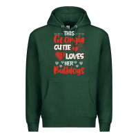 Sports Green this georgia cutie loves her bulldogs fun football Premium Hoodie - minhPixels