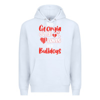White this georgia cutie loves her bulldogs fun football Premium Hoodie - minhPixels