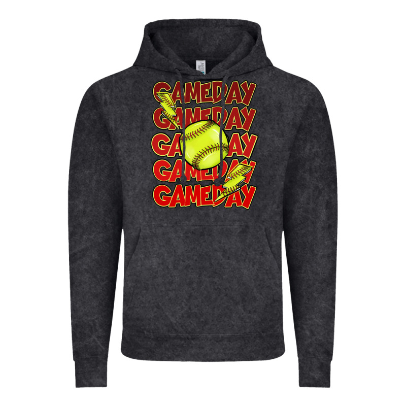 Game Day Softball Lightning Bolt Vintage Hoodie by HowdyJamesFarm | Teevron