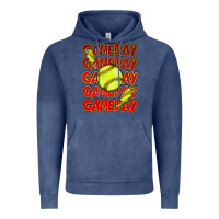 Vintage Denim Game day softball lightning bolt Vintage Hoodie - HowdyJamesFarm