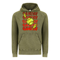 Vintage Olive Game day softball lightning bolt Vintage Hoodie - HowdyJamesFarm