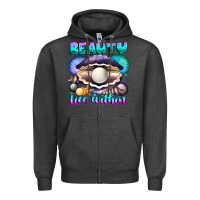 Charcoal Heather Beauty Lies Within Zipper Hoodie - CowhideDigitalArt