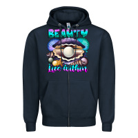 Navy Beauty Lies Within Zipper Hoodie - CowhideDigitalArt
