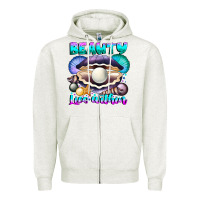 Oatmeal Heather Beauty Lies Within Zipper Hoodie - CowhideDigitalArt