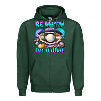 Sports Green Beauty Lies Within Zipper Hoodie - CowhideDigitalArt