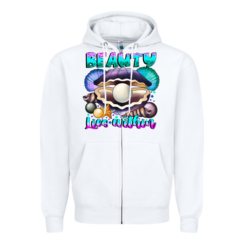 Beauty Lies Within Zipper Hoodie by CowhideDigitalArt | Teevron