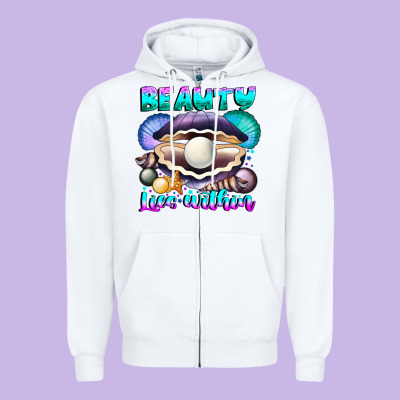 Beauty Lies Within Zipper Hoodie Designed By Cowhidedigitalart