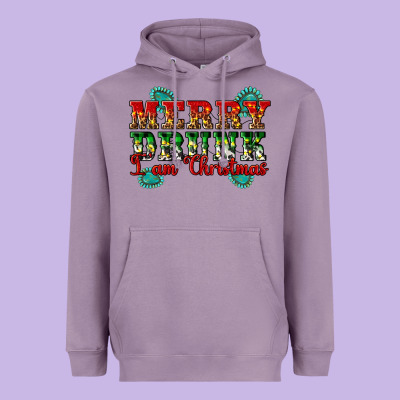 Merry Drink I Am Christmas Heavyweight Hoodie Designed By Artiststas