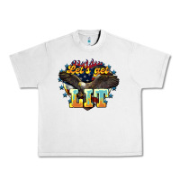 Lunar Rock Let's get lit America Eagle 4th of july Urban Heavy Tee - HowdyJamesFarm