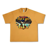 Let's Get Lit America Eagle 4th Of July Urban Heavy Tee | Teevron