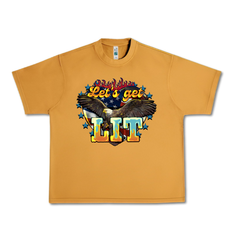 Let's Get Lit America Eagle 4th Of July Urban Heavy Tee by HowdyJamesFarm | Teevron