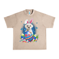 French Oak Bunny Maltese With Egg Basket Easter Flower Hunting Egg Urban Heavy Tee - minhPixels