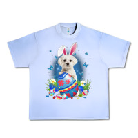 Grape Ice Bunny Maltese With Egg Basket Easter Flower Hunting Egg Urban Heavy Tee - minhPixels