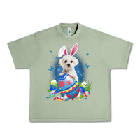 Oil Green Bunny Maltese With Egg Basket Easter Flower Hunting Egg Urban Heavy Tee - minhPixels