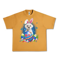 Peanut Butter Bunny Maltese With Egg Basket Easter Flower Hunting Egg Urban Heavy Tee - minhPixels