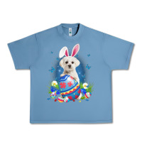 Pebble Blue Bunny Maltese With Egg Basket Easter Flower Hunting Egg Urban Heavy Tee - minhPixels