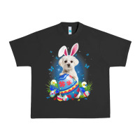 Pigment Black Bunny Maltese With Egg Basket Easter Flower Hunting Egg Urban Heavy Tee - minhPixels