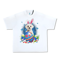 White Bunny Maltese With Egg Basket Easter Flower Hunting Egg Urban Heavy Tee - minhPixels