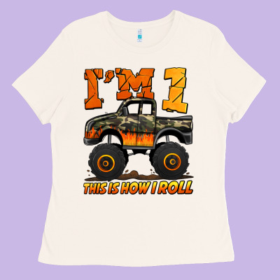 I'm One This Is How I Roll Monster Truck Birthday Ladies Tee Designed By Jasminsmagicworld