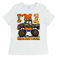 White i'm one this is how i roll monster truck birthday Ladies Tee - Jasminsmagicworld