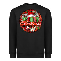 Black Merry christmas Heavyweight Sweatshirt - FaDigitalArtStudio